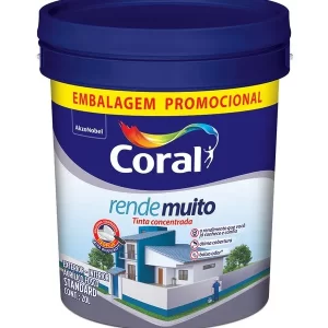 Tinta Acrílica Standard Concentrada Acabamento Fosco Rende Muito Branco Interior E Exterior 20l Coral