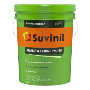 Tinta Acrílica Standard Acabamento Fosco Rende E Cobre Muito Interior E Exterior 20l Suvinil