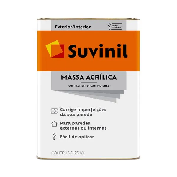 Massa Acrílica Para Paredes Interior E Exterior 25kg Suvinil