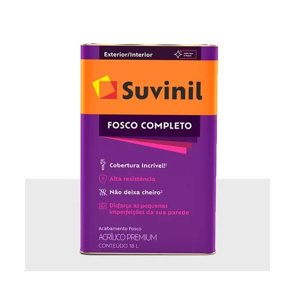 Tinta Acrílica Fosco Completo Premium 18L Branco Suvinil