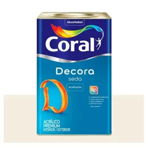 Tinta Acrílica Premium Decora Seda Acabamento Acetinado Branco Interior E Exterior 18 Litros Coral