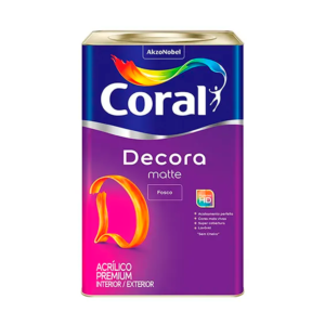 Tinta Acrílica Premium Decora Matte Acabamento Fosco Branco Interior E Exterior 18 Litros Coral