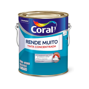 Tinta Acrílica Standard Concentrada Acabamento Fosco Rende Muito Branco Interior E Exterior 900ml Coral