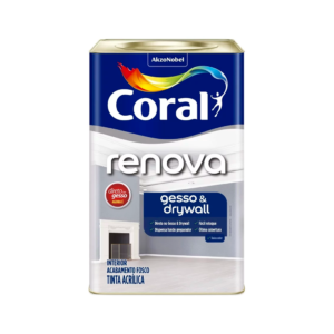 Tinta Acrílico Premium Renova Gesso Drywall Acabamento Fosco Cor Branco Interior E Exterior 18l Coral